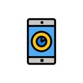 Application, Mobile, Mobile Application, Time  Flat Color Icon. Vector icon banner Template Royalty Free Stock Photo