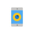 Application, Mobile, Mobile Application, Time  Flat Color Icon. Vector icon banner Template Royalty Free Stock Photo