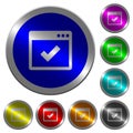 Application ok luminous coin-like round color buttons