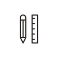 Application, pencil vector icon. Element of design tool for mobile concept and web apps vector. Thin line icon for