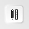 Application, pencil vector icon. Element of design tool for mobile concept and web apps vector. Thin neumorphic style