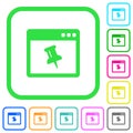 Application pin vivid colored flat icons icons