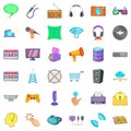 Application program icons set, cartoon style Royalty Free Stock Photo