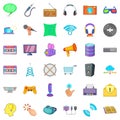 Application program icons set, cartoon style Royalty Free Stock Photo