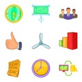 Application program icons set, cartoon style Royalty Free Stock Photo
