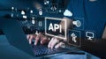 Application Programming Interface (API) Concept â Developer Working on Secure Data Connectivity Royalty Free Stock Photo