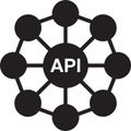 Application programming interface api connectivity as vector icon for network Royalty Free Stock Photo