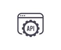 Application programming interface. API logo design vector design and illustration. Royalty Free Stock Photo
