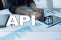 Application programming interface. API. Software development concept. Royalty Free Stock Photo