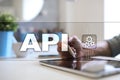 Application programming interface. API. Software development concept. Royalty Free Stock Photo