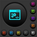 Application programming interface dark push buttons with color icons Royalty Free Stock Photo
