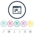 Application programming interface flat color icons in round outlines Royalty Free Stock Photo