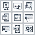 Application programming interface icon set in glyph style