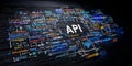 Application Programming Interface. Software Development Tool Code With API Lettering. 3D Render Royalty Free Stock Photo
