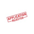 APPLICATION REJECTED Rubber Stamp on white background Royalty Free Stock Photo