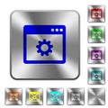 Application settings rounded square steel buttons Royalty Free Stock Photo