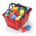 Application software icons boxes in the shopping basket isolat Royalty Free Stock Photo