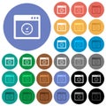 Application speed round flat multi colored icons