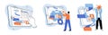 Application testing metaphor. Vector. Software testing, broom that sweeps away coding errors Application testing Royalty Free Stock Photo