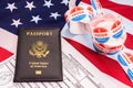 Application to get United States Passport on of American Flag and to be able to vote in the elections Royalty Free Stock Photo