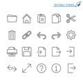 Application toolbar outline icon set Royalty Free Stock Photo