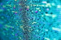 Application web source code on monitor. Big data concepts working in cyberspace environment. Code on dark background. Mobile app Royalty Free Stock Photo