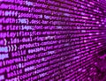 Application web source code on monitor. Programmer Typing New Lines of HTML Code. Abstract modern virtual computer script. Royalty Free Stock Photo