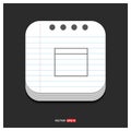 Application window interface icon Gray icon on Notepad Style template Vector EPS 10 Free Icon