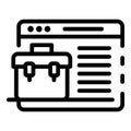 Application window portfolio icon, outline style Royalty Free Stock Photo