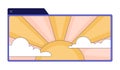 Application window sunrise morning 2D linear cartoon object