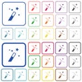 Application wizard outlined flat color icons