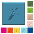 Application wizard engraved icons on edged square buttons