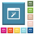 Application wizard white icons on edged square buttons