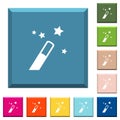 Application wizard white icons on edged square buttons