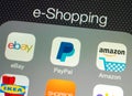 Applications for e-shopping on an Apple iPad retina display