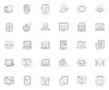 Applications line icons collection. Installations, Programs, Utilities, Tools, Software, Interfaces, Features vector and
