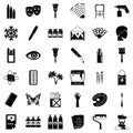 Applied art icons set, simple style