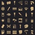 Applied art icons set, simple style