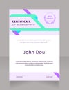 Applied economics certificate design template