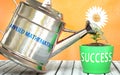 Applied mathematics helps achieve success - pictured as word Applied mathematics on a watering can to show that it makes success