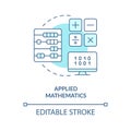 Applied mathematics turquoise concept icon