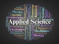 Applied Science Word Cloud. Core Concepts on Practical Innovation and Scientific Application Royalty Free Stock Photo