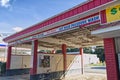 Vintage coin car wash Red white and blue brick style