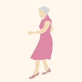 Single dancing old woman.