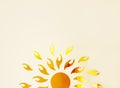 Applique round sun with yellow and pink rays