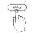 Apply button - hand pressing button, vacancy and file application