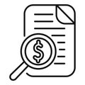 Apply collateral credit icon outline vector. Finance support