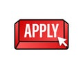 Apply with cursor button. Internet icon. Pointer click icon. Vector stock illustration Royalty Free Stock Photo