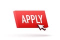Apply with cursor button. Internet icon. Pointer click icon. Vector stock illustration. Royalty Free Stock Photo