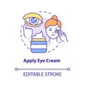 Apply eye cream concept icon